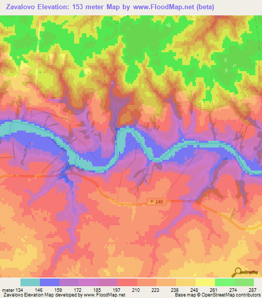 Zavalovo,Russia Elevation Map