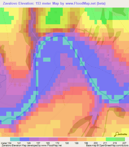 Zavalovo,Russia Elevation Map