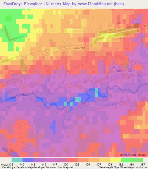 Zaval'noye,Russia Elevation Map