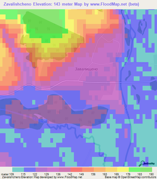 Zavalishcheno,Russia Elevation Map