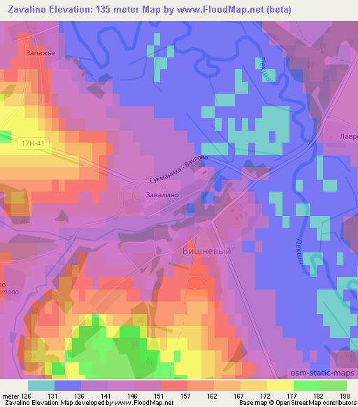 Zavalino,Russia Elevation Map