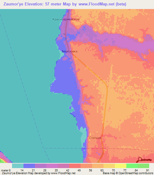 Zaumor'ye,Russia Elevation Map