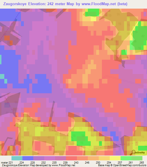 Zaugorskoye,Russia Elevation Map