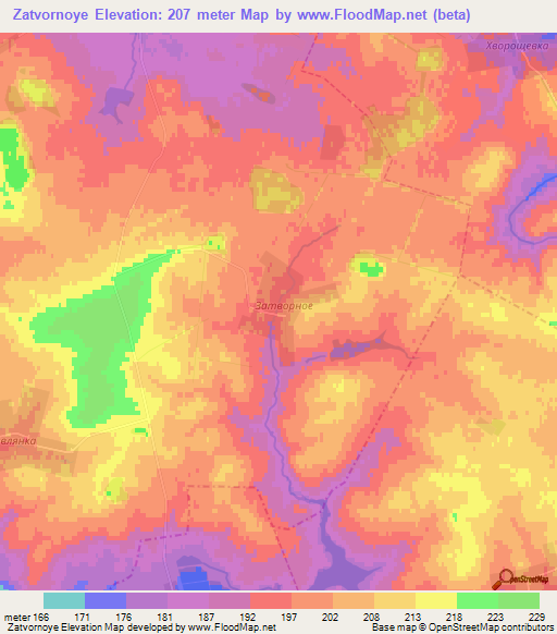 Zatvornoye,Russia Elevation Map