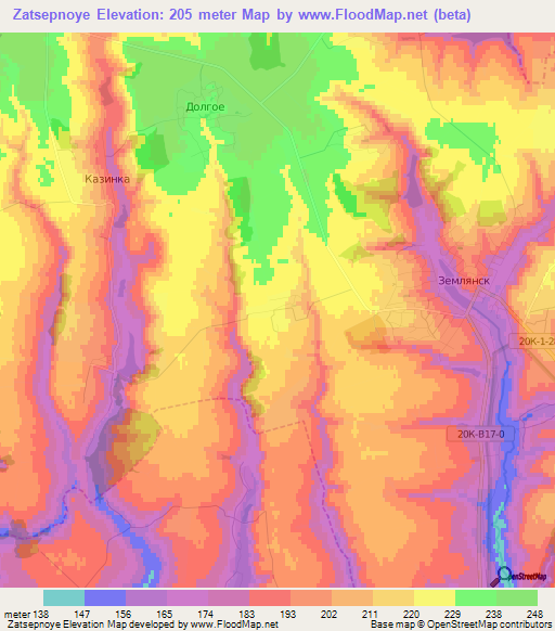 Zatsepnoye,Russia Elevation Map