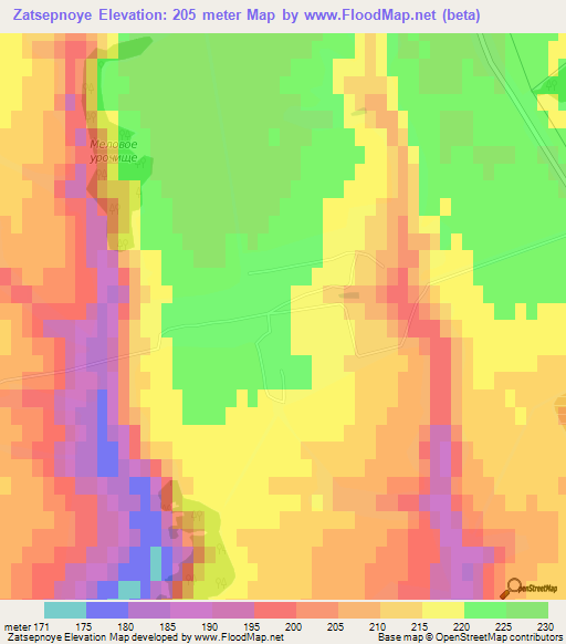 Zatsepnoye,Russia Elevation Map