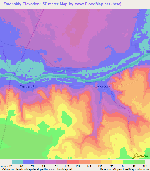 Zatonskiy,Russia Elevation Map