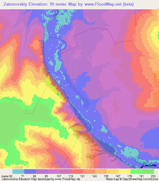 Zatonovskiy,Russia Elevation Map