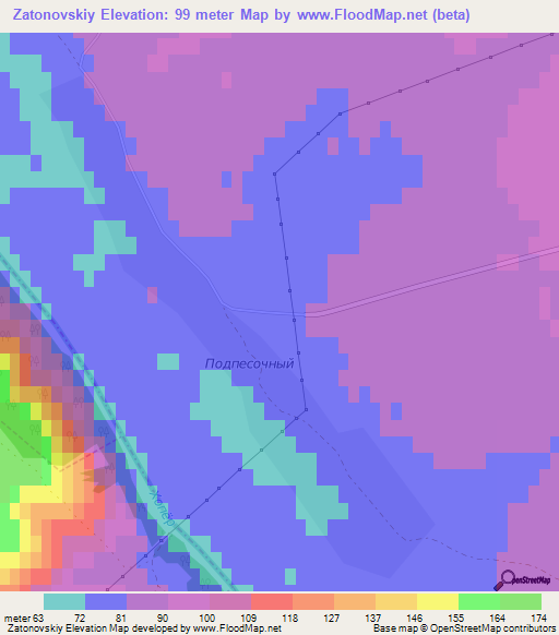 Zatonovskiy,Russia Elevation Map