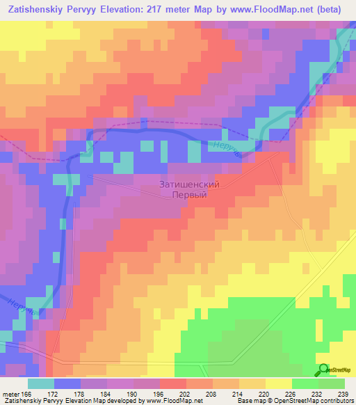 Zatishenskiy Pervyy,Russia Elevation Map