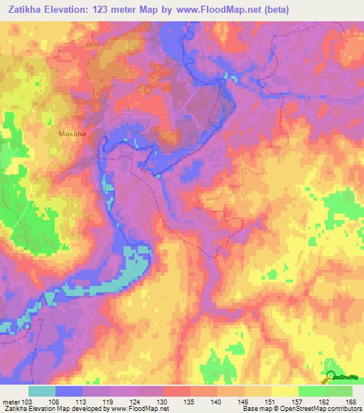 Zatikha,Russia Elevation Map