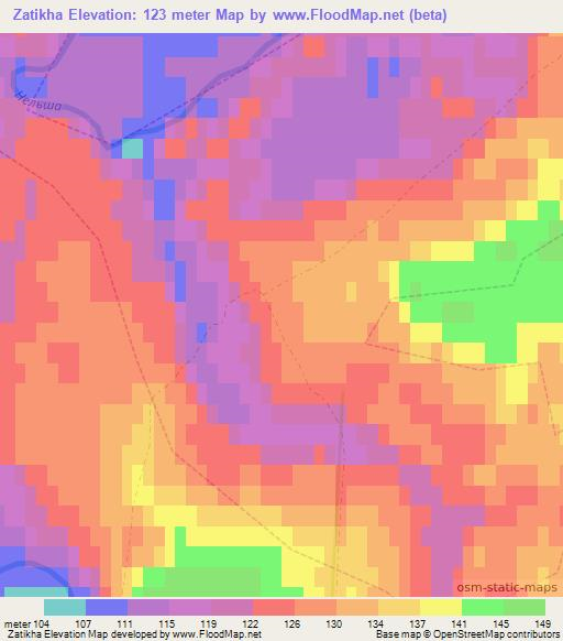 Zatikha,Russia Elevation Map