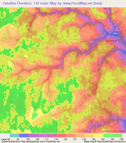 Zateikha,Russia Elevation Map