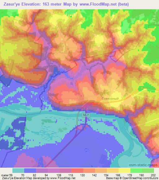 Zasur'ye,Russia Elevation Map