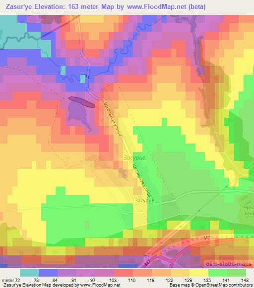 Zasur'ye,Russia Elevation Map