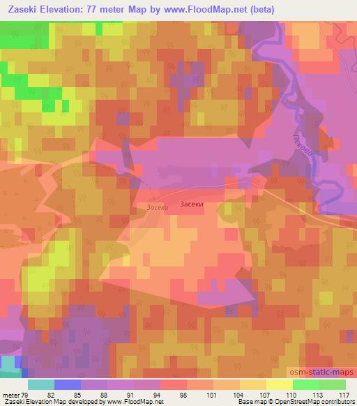 Zaseki,Russia Elevation Map