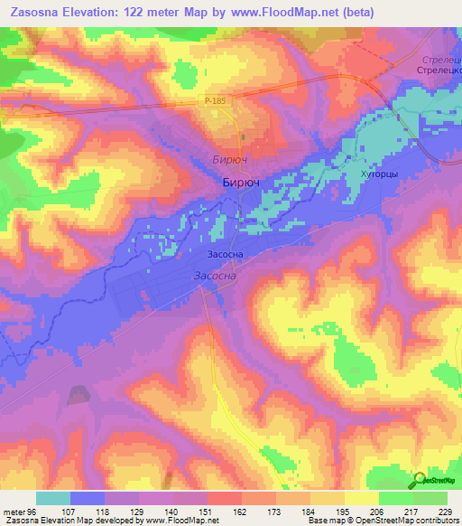 Zasosna,Russia Elevation Map