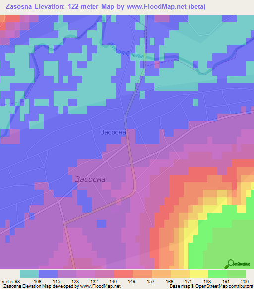 Zasosna,Russia Elevation Map