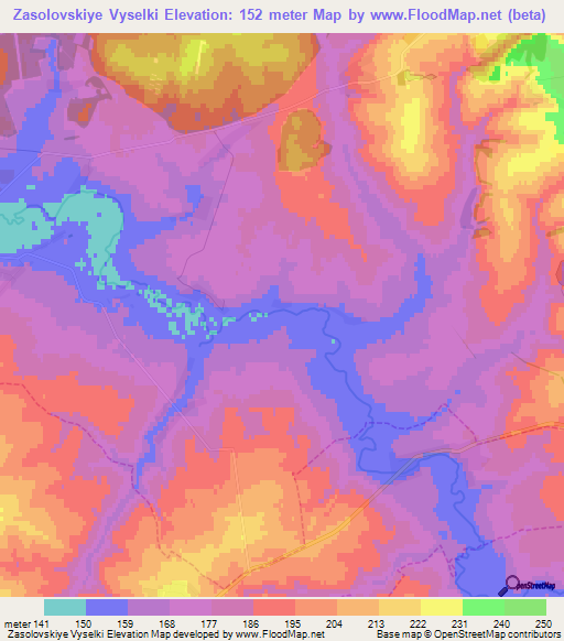 Zasolovskiye Vyselki,Russia Elevation Map