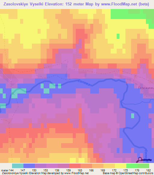 Zasolovskiye Vyselki,Russia Elevation Map