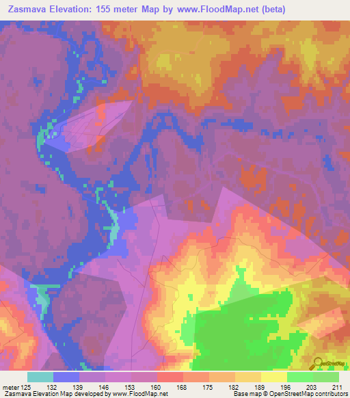 Zasmava,Russia Elevation Map