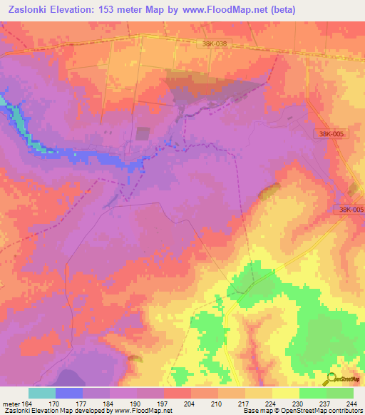 Zaslonki,Russia Elevation Map