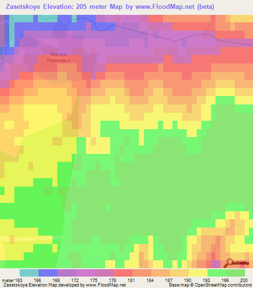 Zasetskoye,Russia Elevation Map