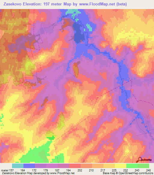 Zasekovo,Russia Elevation Map