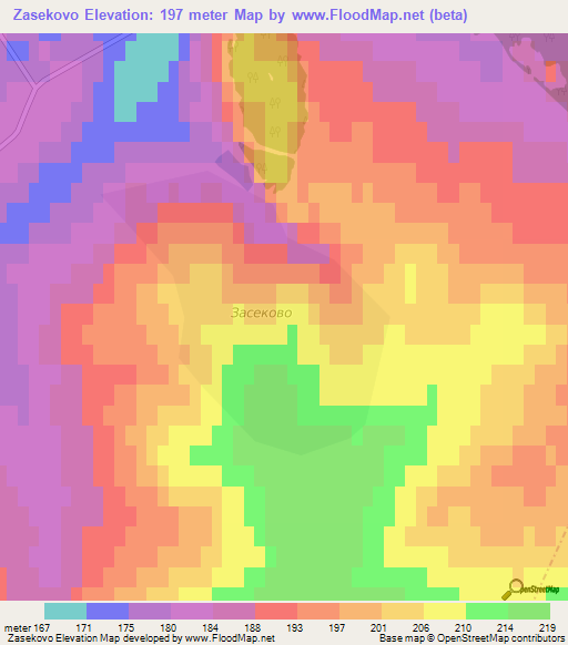 Zasekovo,Russia Elevation Map
