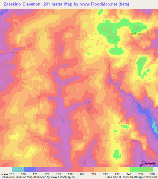 Zasekino,Russia Elevation Map