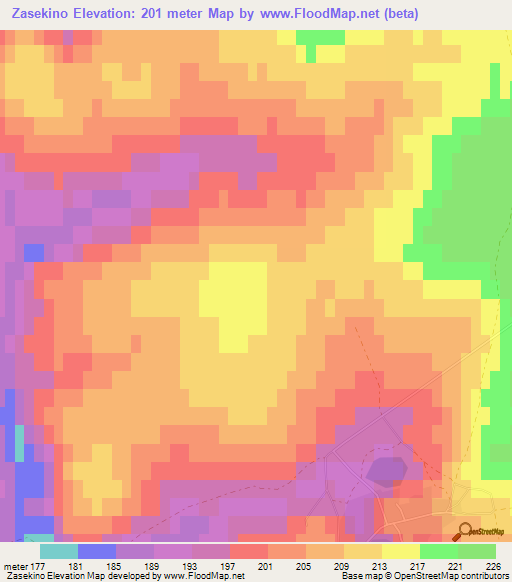 Zasekino,Russia Elevation Map