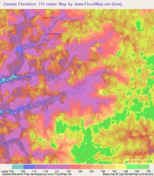 Zaseka,Russia Elevation Map