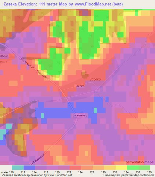 Zaseka,Russia Elevation Map