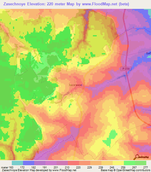 Zasechnoye,Russia Elevation Map