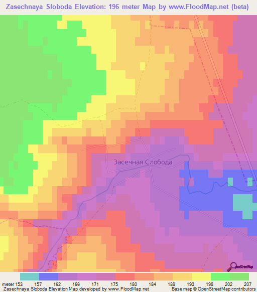 Zasechnaya Sloboda,Russia Elevation Map