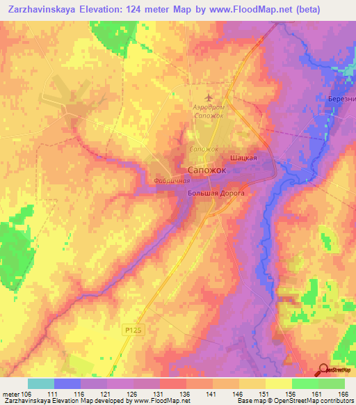 Zarzhavinskaya,Russia Elevation Map