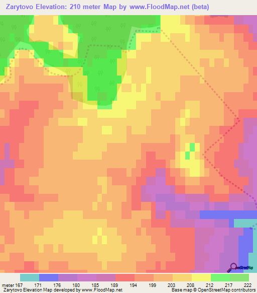 Zarytovo,Russia Elevation Map