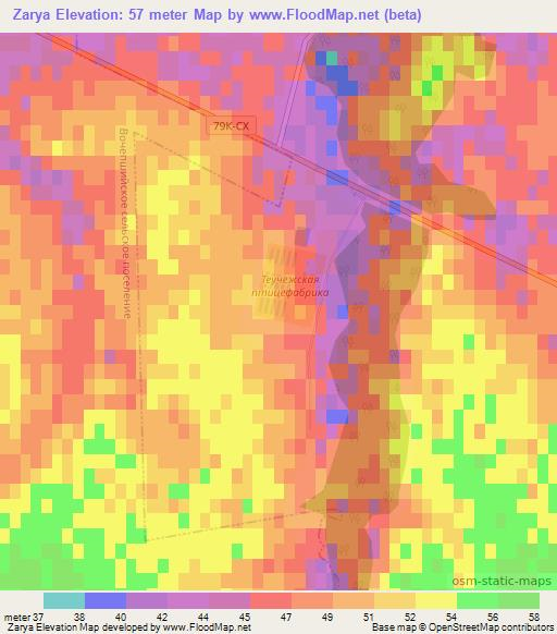 Zarya,Russia Elevation Map