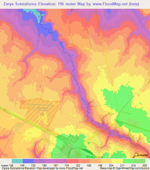 Zarya Sotsializma,Russia Elevation Map