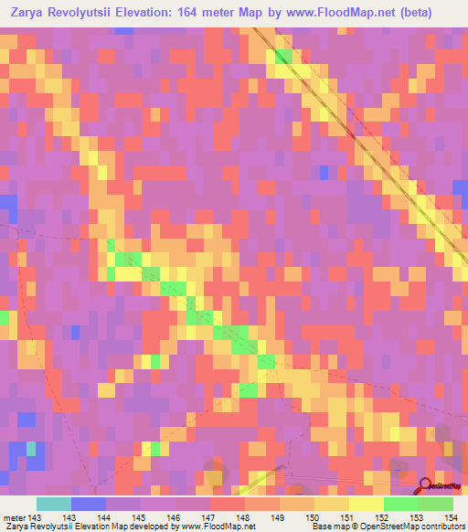 Zarya Revolyutsii,Russia Elevation Map