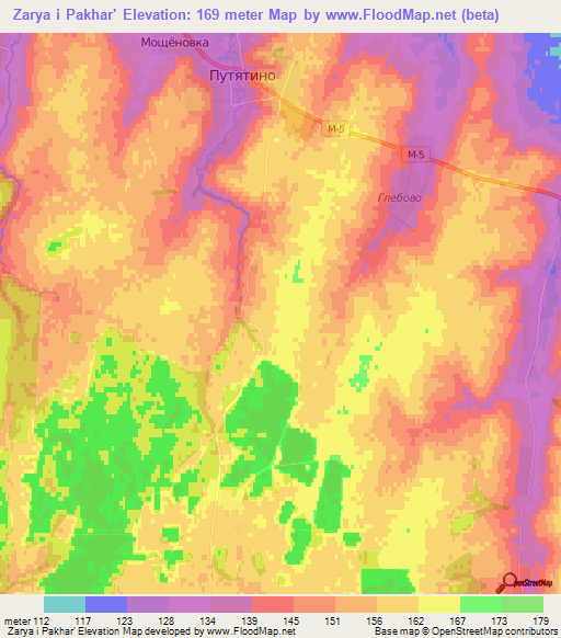 Zarya i Pakhar',Russia Elevation Map