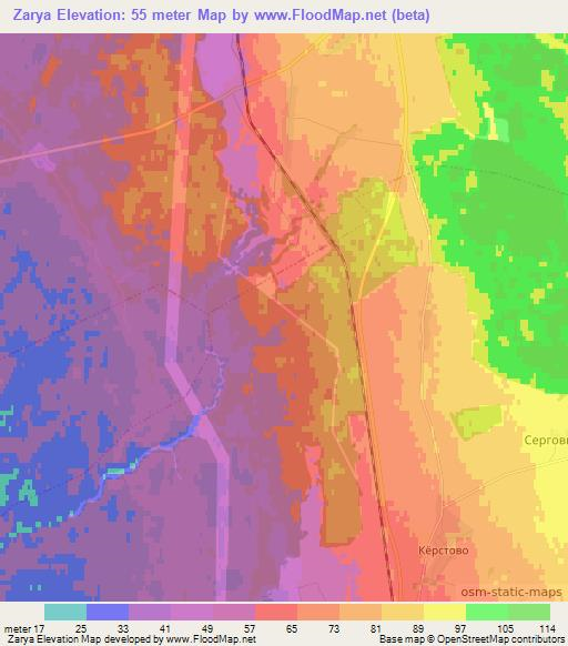 Zarya,Russia Elevation Map