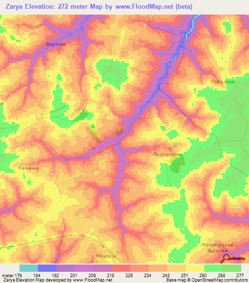 Zarya,Russia Elevation Map