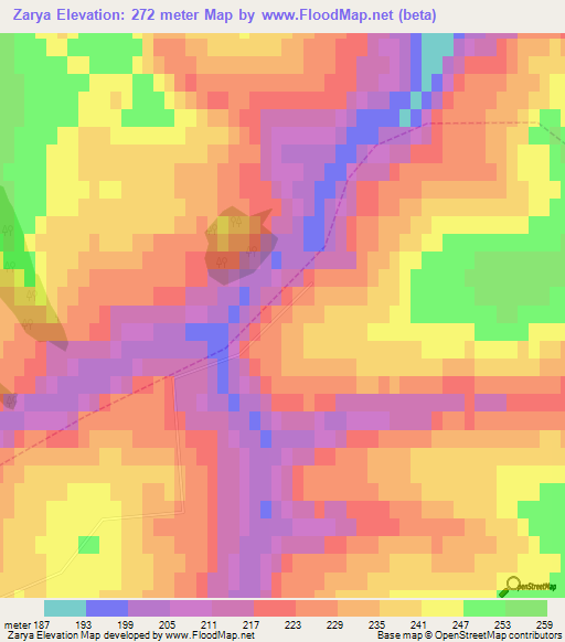 Zarya,Russia Elevation Map