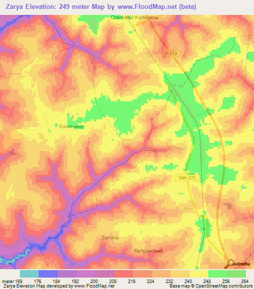 Zarya,Russia Elevation Map