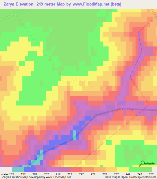 Zarya,Russia Elevation Map