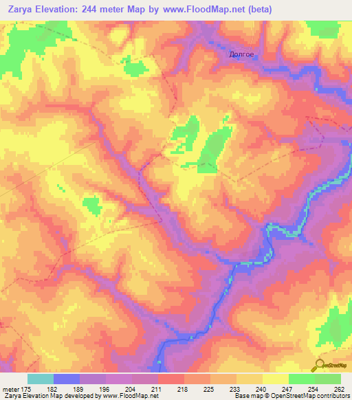 Zarya,Russia Elevation Map