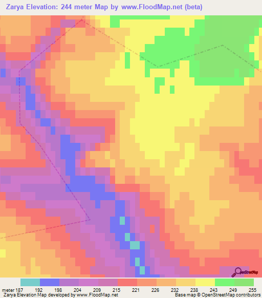 Zarya,Russia Elevation Map