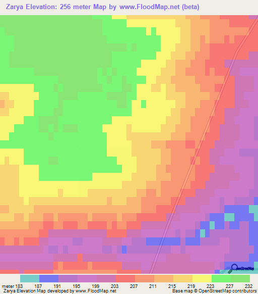 Zarya,Russia Elevation Map