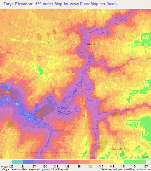 Zarya,Russia Elevation Map